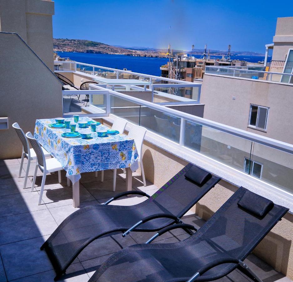 Sea View New Penthouse Terrace & Garage Parking Apartamento St. Paul's Bay Exterior foto