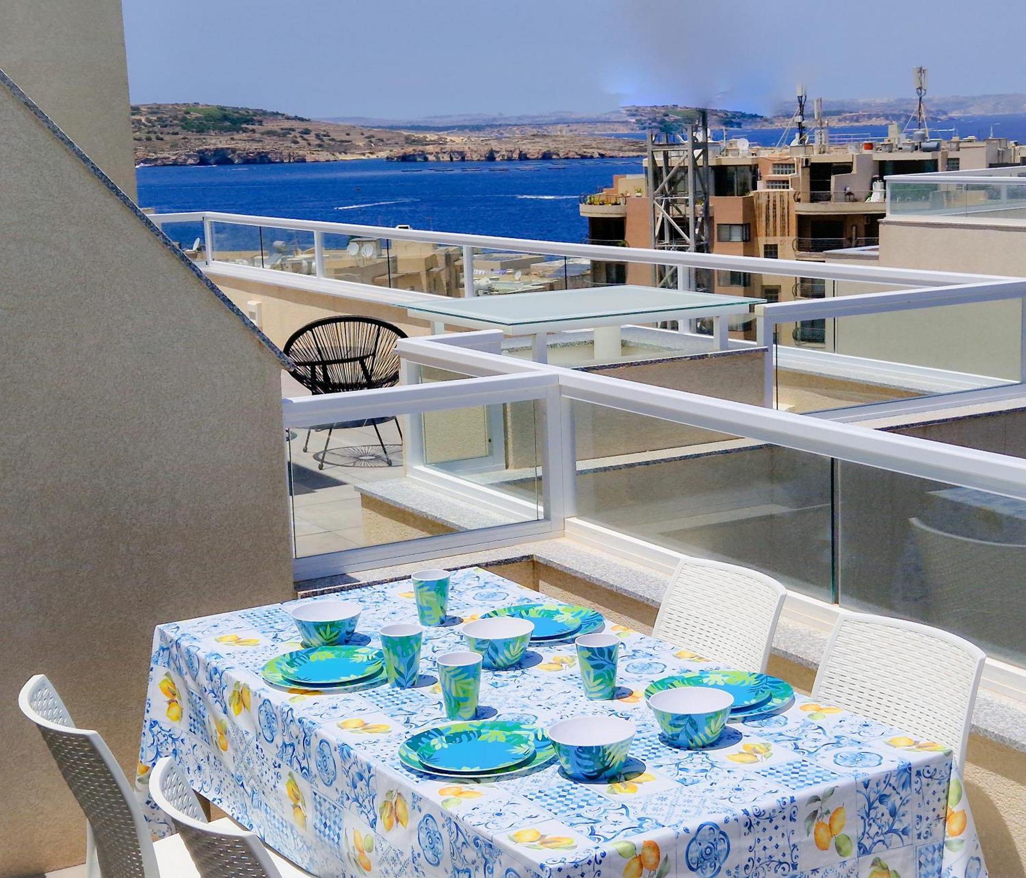 Sea View New Penthouse Terrace & Garage Parking Apartamento St. Paul's Bay Exterior foto